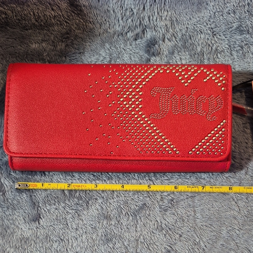 NWT Juicy Couture "Cool Red" Women's Lovely Day Flap Clutch - Picture 11 of 13